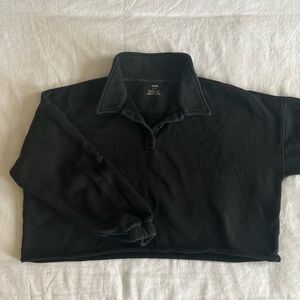 Aerie Cropped Collared Sweatshirt